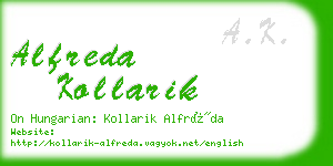 alfreda kollarik business card